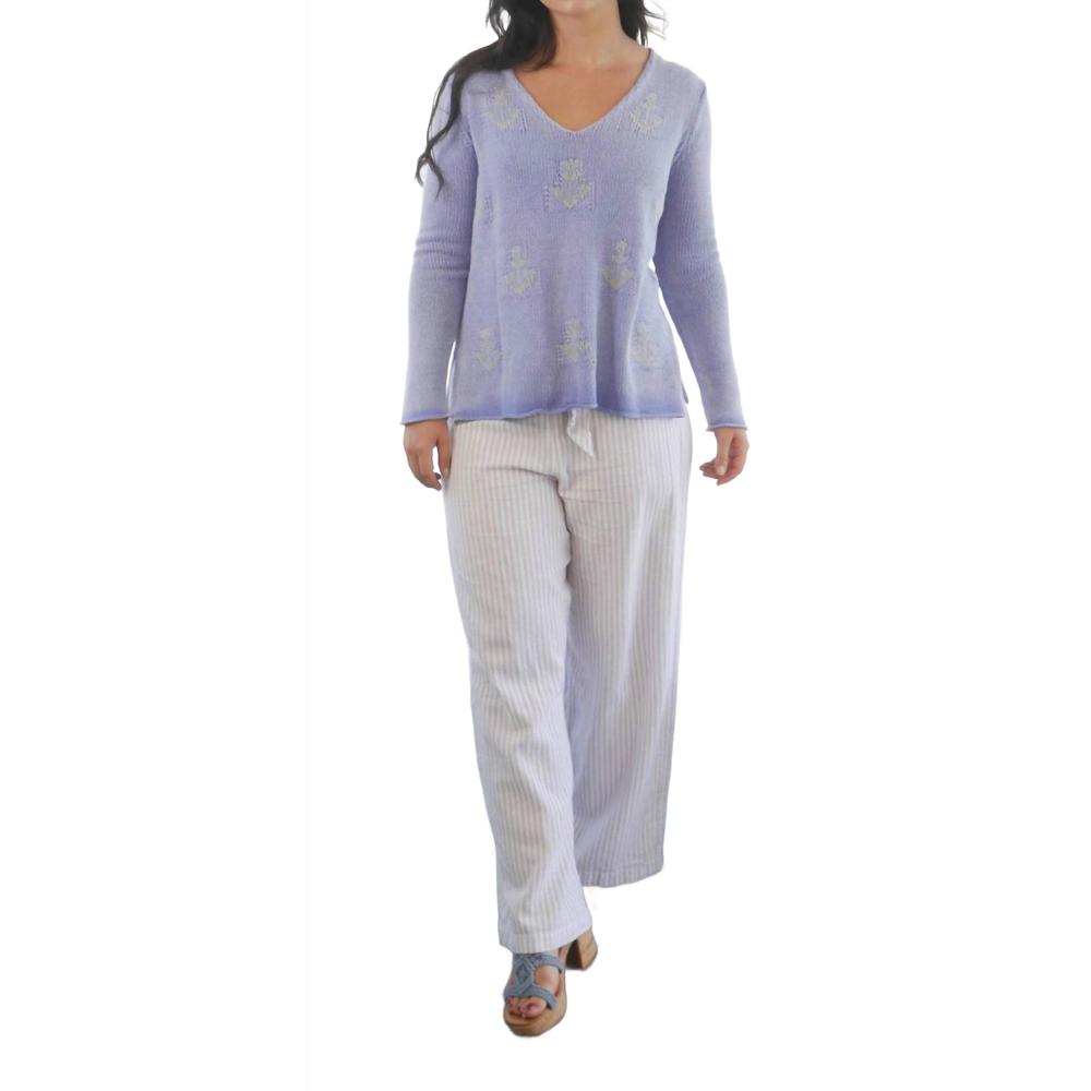 NEW TROVE nautical anchor sweater in purple